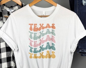 Retro Texas Shirt, Texas Home Shirt, Cute TX Shirt, Texas Fan Tshirt, Texas Gift for Texas Lover, Groovy Texas Shirt