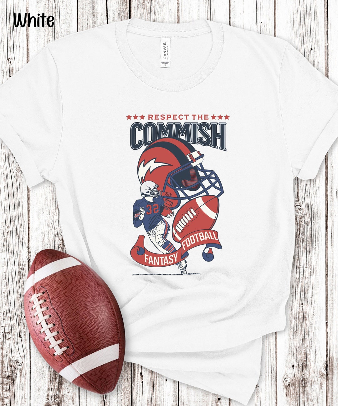 Respect the Commish, Fantasy Football T-Shirt, Retro Style