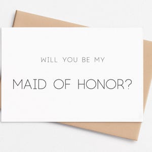 Maid of Honor Proposal Card, Will you be my Bridesmaid, Card for Bridesmaid, Groomsman Proposal, Will you be my MAID OF HONOR Proposal Card