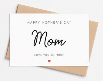 Mom Mothers Day Card, Card for Mom, Mom Mothers Day Card, Mothers Day Card For Mom, Mothers Day Card, HMD MOM LOVE You So Much