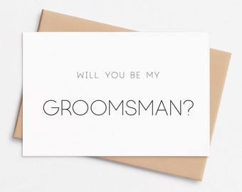 Groomsman Proposal Card, Will you be my Groomsman, Card for Groomsman, Wedding Card, Wedding Party Proposal Card, Be my Groomsman