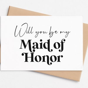 Maid of Honor Proposal Card, Will you be my Bridesmaid, Card for Maid of Honor, Wedding Card, Wedding Party Proposal Card, Be my MOH