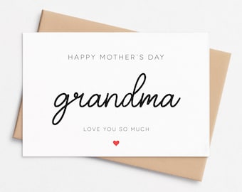 Grandma Mothers Day Card, Card for grandma, Grandmothers Mothers Day Card, Mothers Day Card For Grandma, Mothers Day Card, HMD GRANDMA LOVE