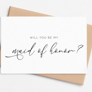 Maid of Honor Proposal Card, Will you be my Maid of Honor, Card for Bridesmaid, Wedding Card, Wedding Party Proposal, Be my MAID OF HONOR