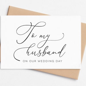 À mon mari le jour de notre mariage, carte pour mari, carte de femme, carte du jour du mariage, à mon marié le jour de mon mariage