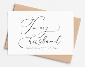 To my Husband on Our Wedding Day, Card for Husband, Card from Wife, Wedding Day Card, To my Groom on My Wedding Day