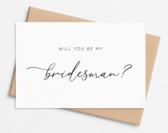 Bridesman Proposal Card, Will you be my Bridesman, Card for Bridesman, Wedding Card, Wedding Party Proposal Card, Be my BRIDESMAN