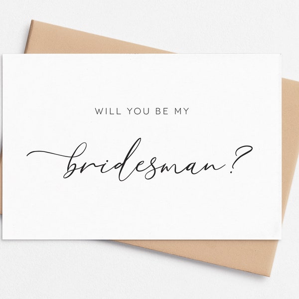 Bridesman Proposal Card, Will you be my Bridesman, Card for Bridesman, Wedding Card, Wedding Party Proposal Card, Be my BRIDESMAN