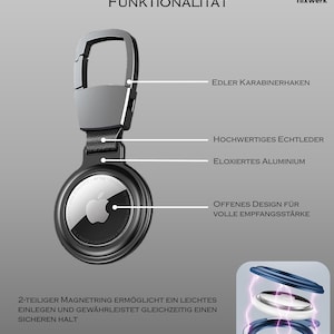 AirTag Schlüsselanhänger aus Metall Schutzhülle Air-Tag Anhänger aus Aluminium mit Schutzfolienset image 4