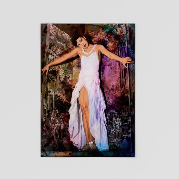 JOSEPHINE BAKER wall art print poster. 1920s black entertainer & silent movie star. Home decor artwork.