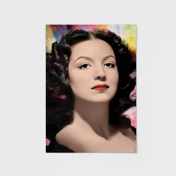 MARIA FELIX wall art print poster poster. 1940s Mexican movie star actress. Colorful home decor artwork.