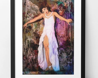 JOSEPHINE BAKER wall art print poster. 1920s black entertainer & silent movie star. Home decor artwork. Harlem Renaissance dancer actress.