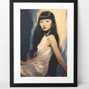 Anna May Wong original wall art print poster. 1920s & 1930s Asian Hollywood silent movie star. Home decor illustration. Chinese American