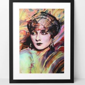 BETTY BLYTHE wall art print poster. 1920s & 1930s Hollywood vamp silent movie star actress. Colorful the Roaring 20s home decor artwork.