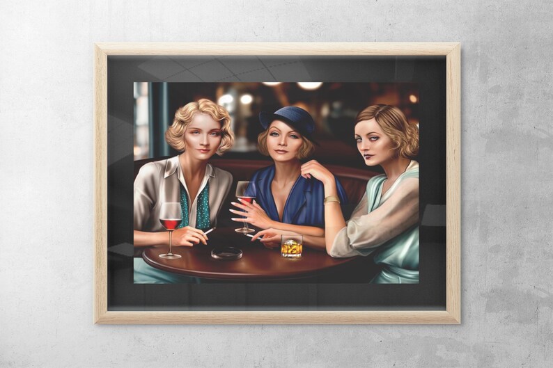 Original Illustration Poster Marlene Dietrich, Greta Garbo & Tallulah ...