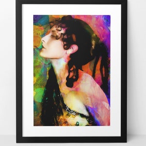 EVELYN BRENT wall art print poster. 1920s old Hollywood silent movie star actress. Colorful maximalist home decor artwork. Maximalism decor