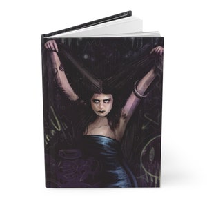 Theda Bara silent movie star Vamp.  Hardcover matte journal notebook. Gifts for writers & students. Goth Vamp. Gothic Hollywood 1910s 1920s.