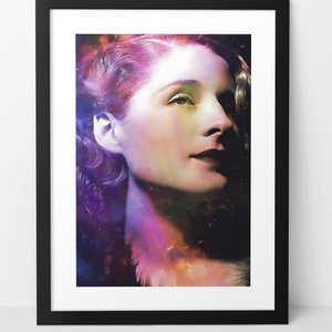 NORMA SHEARER wall art print poster. 1920s & 1930s old Hollywood silent movie star actress. Colorful maximalist film home decor artwork.
