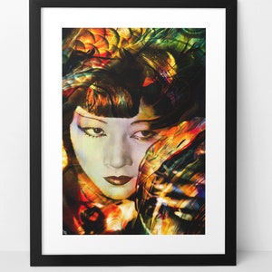 ANNA MAY WONG wall art print poster. Asian Hollywood movie star of the 1920s & 1930s Eclectic home decor artwork. Chinese American actress