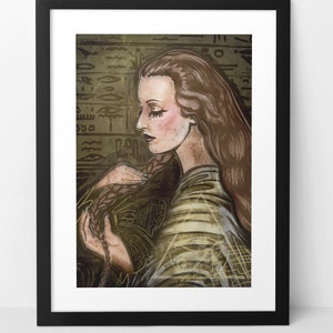NATACHA RAMBOVA original art illustration print poster. 1920s old Hollywood, Mrs. Rudolph Valentino. Colorful maximalist home decor artwork.