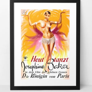 Josephine Baker original wall art print. Re-creation of the 1927 poster. 1920s black flapper. Home decor artwork. Harlem Renaissance era.