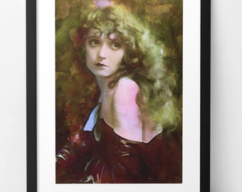 MADGE BELLAMY wall art print poster. 1920s Hollywood silent movie star actress. Roaring 20s flapper home decor artwork.