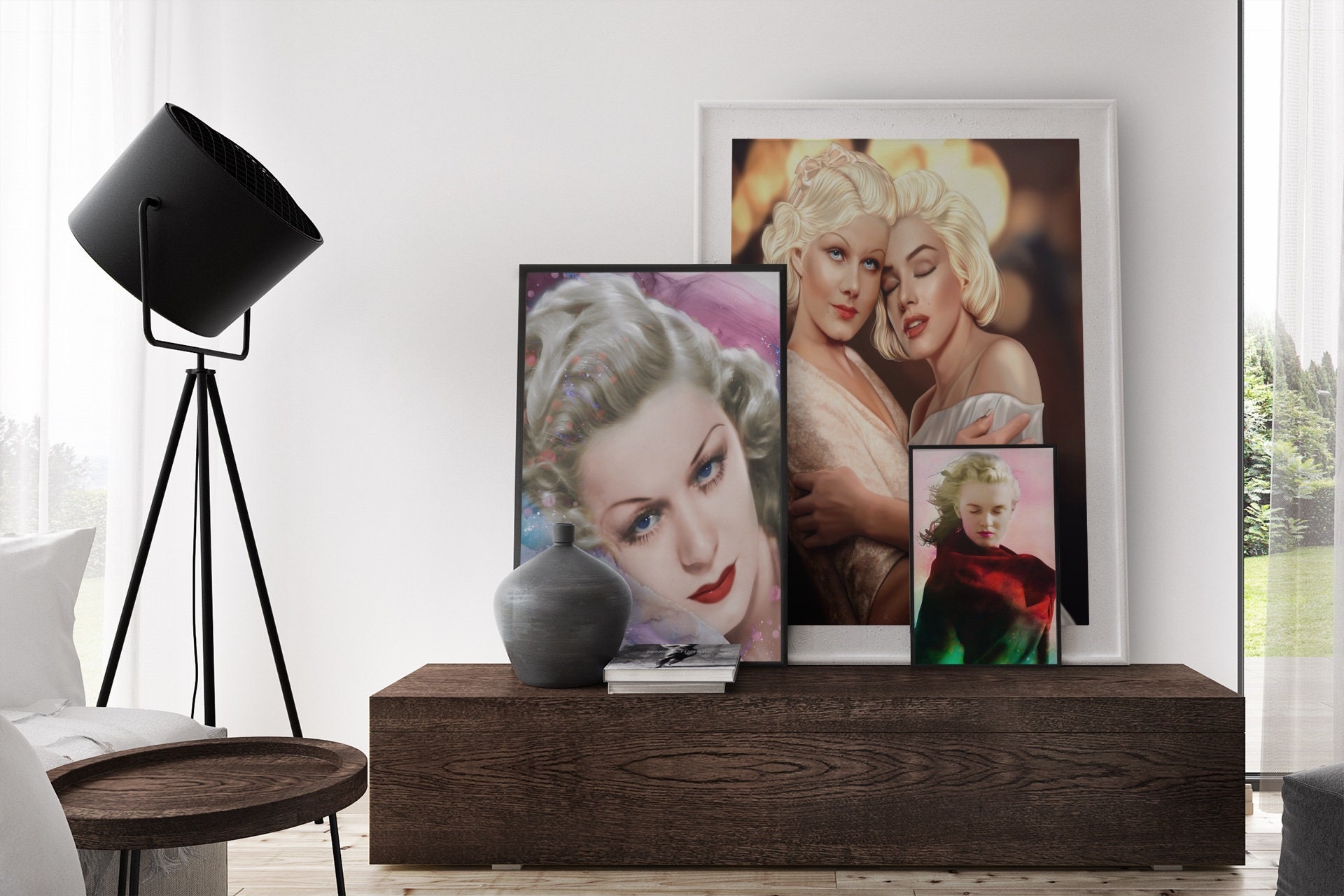 Jean Harlow & Marilyn Monroe Original Illustration Wall Art - Etsy