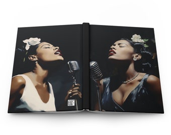 Billie Holiday hardcover matte journal / notebook/ diary. 1940s & 1950s legendary jazz singer. Gift for writers, students, teachers.
