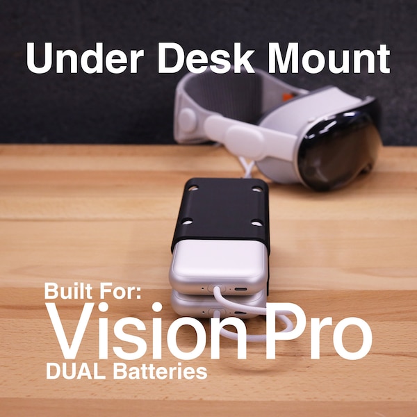 For Apple Vision Pro - DUAL Battery Under Desk Mount