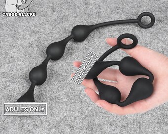 Silicone Anal Beads, 3 Sizes Butt Plug, Anal Training Plug, Anal Dildo, Beginner Butt Plug for Women Men Gay, Anal Sex Toy, BDSM Toy, Mature