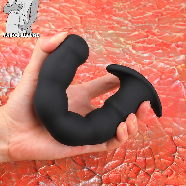 Silicone Butt Plug, Curved Anal Training Plug, Anal Dildo, Prostate Massager, Butt Plug for Women Men Gay, Anal Sex Toy, BDSM Toy, Mature