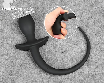 Dog Tail Butt Plug, Puppy Play Anal Plug, Silicone Anal Training Plug, Dog Slave Butt Plug for Women Men Gay, BDSM Toy, Anal Sex Toy, Mature