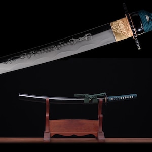 Medium Handmade Samurai Sword Original Design Engraved Totem Fantasy Sword Japanese Training Samurai Sword Creative Gifts for Boyfriends
