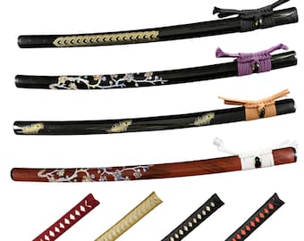 Part 3 DIY Katana Saya Decal Sheath Saya gift Japanese Samurai Sword Red scabbard With Handle and Cord