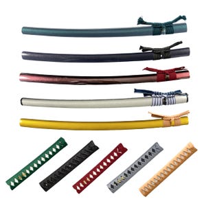 Del 3 DIY Katana Saya Ren Färg Glansigt Strössel Saya gåva Japanskt Samurajsvärd Röd Skida Svart Skida Med Handtag Och Snöre