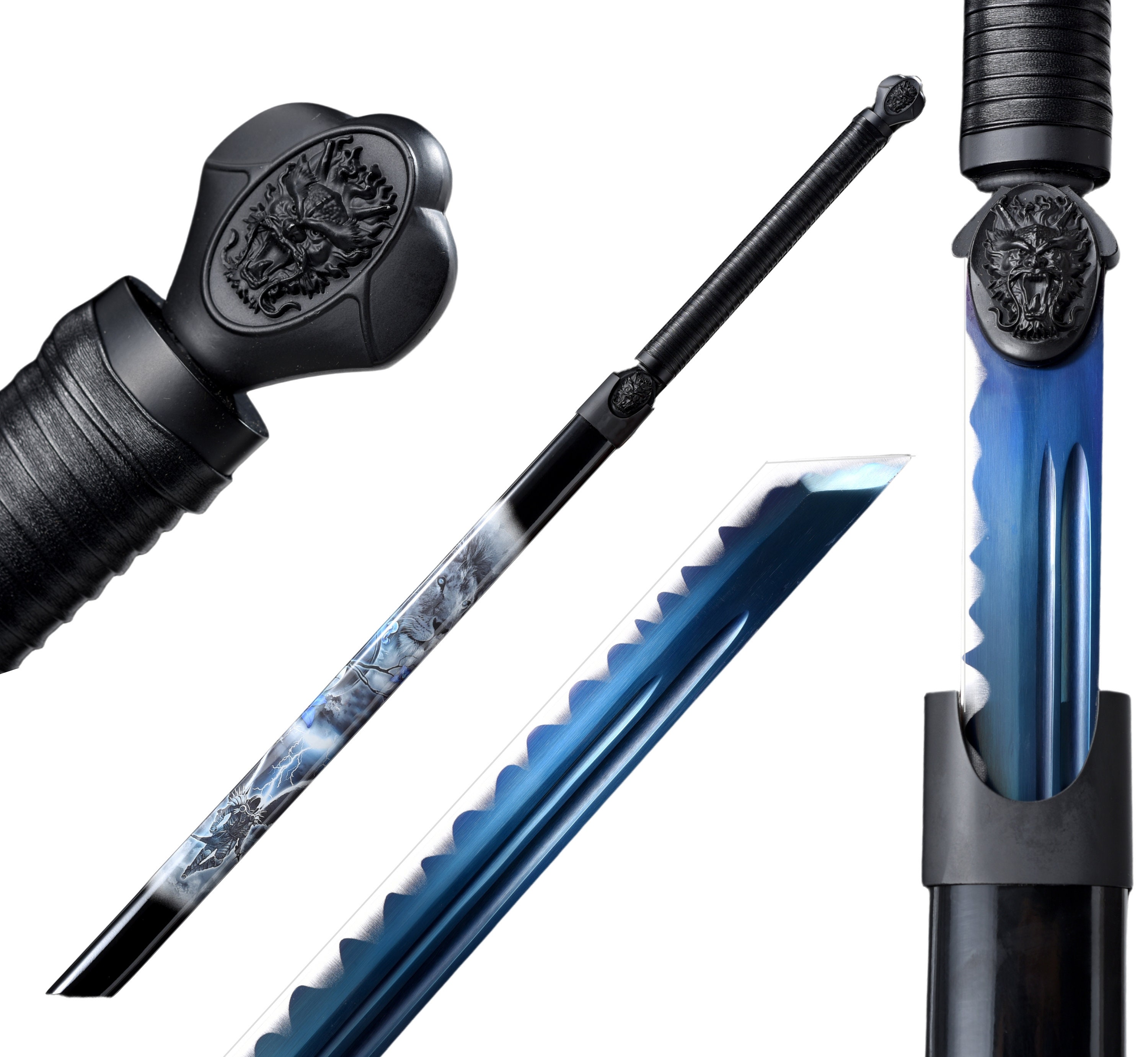 Blue Guardian Ninja Sword and Kunai /