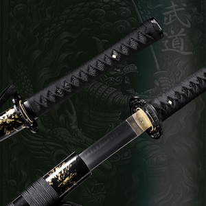 Handmade T10 Steel Katana: Japanese Samurai Sword, Clay Tempered Blade