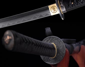 Handmade Damascus Steel Samurai Katana: Diablo Style Training Sword