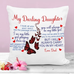 Mi querida hija / Mariposa PNG / Cojines dispersos diseño de mariposa / Love Dad / Sublimación de mariposa