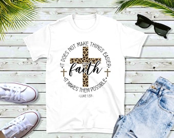 Faith Leopard Print Cross: Christian Sublimation Design (Digital Download)
