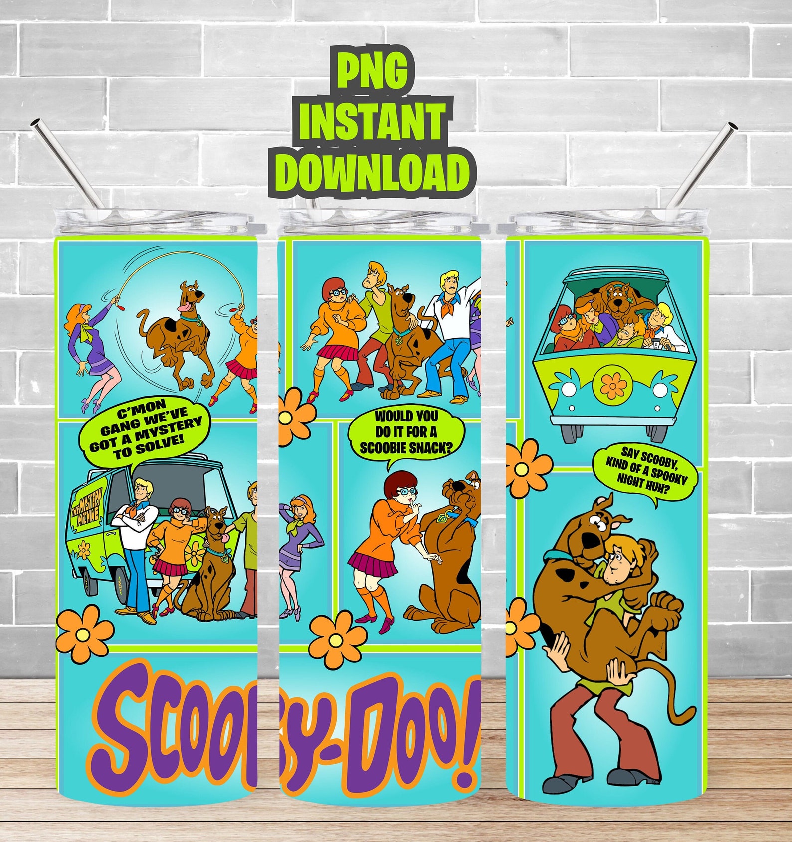 Scooby-doo 20 Oz. Tumbler Wrap Design Templates, PNG Sublimation ...