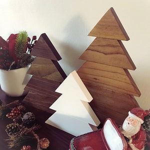 Rustic Wooden Christmas Trees - Farmhouse Shelf Sitters - Set of 3 - Holiday Christmas Decor