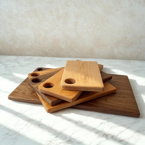 Handmade Walnut | Maple | Cherry Cutting Board, Round Edge Design: Solid Wood, Organic Finish