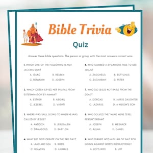 Bible Games, Bible Trivia Quiz, Bible Games Printable, Women&#39;s Ministry Games, Bible Study Games, Church Party Games, Bible Party Games