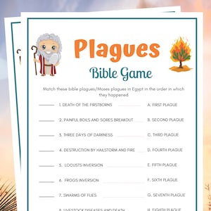 Bible Games, Plagues of Egypt, Bible Party Games, Womens Ministry Games, Bible Game for Kids, Adults Bible Games, Christian Fellowship Games