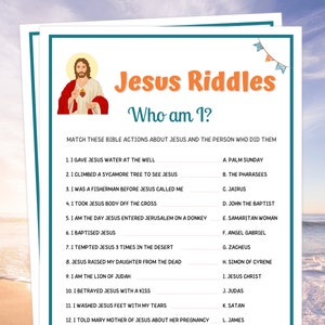Bible Games for Kids, Jesus Riddles, Sunday School Games, Bible Study Games, Womens Ministry Games, Bible Study Games, Riddles About Jesus