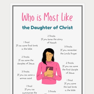 Bible Games, Who is Most Like the Daughter of Christ, Bible Games Printable, Women&#39;s Ministry Games, Bible Study Games, Church Games