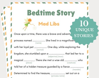 Mad Libs for Kids, Mad Libs Bundle, Bedtime Story for Kids, Bedtime Story, Mad Libs for Family, Printable Bedtime Story, Printable Mad Libs