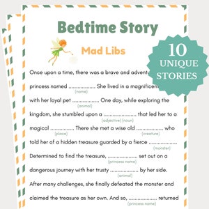 Mad Libs for Kids, Mad Libs Bundle, Bedtime Story for Kids, Bedtime Story, Mad Libs for Family, Printable Bedtime Story, Printable Mad Libs