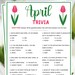 April Trivia Game, April Trivia for Kids and Adults, Printable April ...